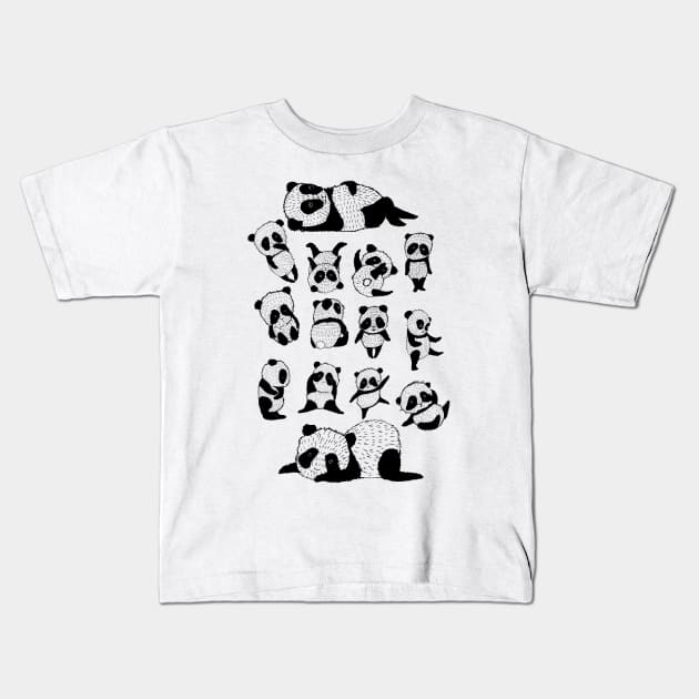 Pandas Kids T-Shirt by msmart